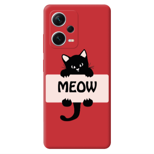 Xiaomi Poco X5 Meow Red Colored Silicone TPU Θήκη