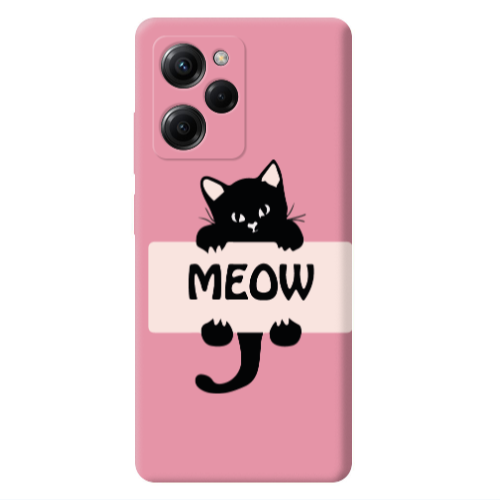 Xiaomi Poco X5 Pro Meow Pink Colored Silicone TPU Θήκη