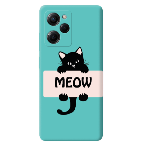 Xiaomi Poco X5 Pro Meow Turquoise Colored Silicone TPU Θήκη