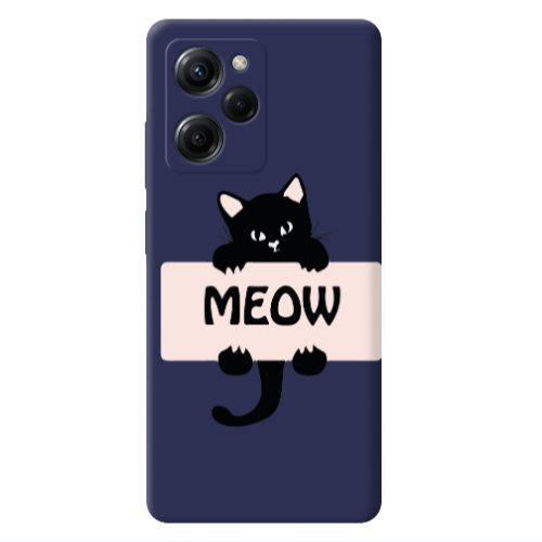 Xiaomi Poco X5 Pro Meow Dark blue Colored Silicone TPU Θήκη