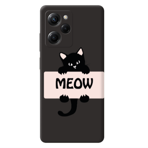 Xiaomi Poco X5 Pro Meow Black Colored Silicone TPU Θήκη