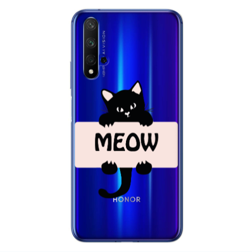 Huawei Nova 5 T Meow Transparent Silicone TPU Θήκη