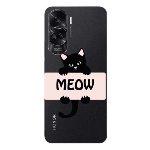 Honor 90 Lite 5G Meow Transparent Silicone TPU Θήκη
