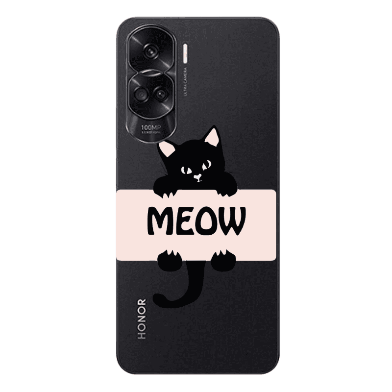 Honor 90 Lite 5G Meow Transparent Silicone TPU Θήκη