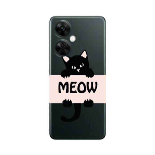 Oneplus Nord CE 3 Lite 5G Meow Transparent Silicone TPU Θήκη