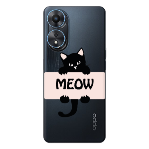 Oppo A 98 Meow Transparent Silicone TPU Θήκη