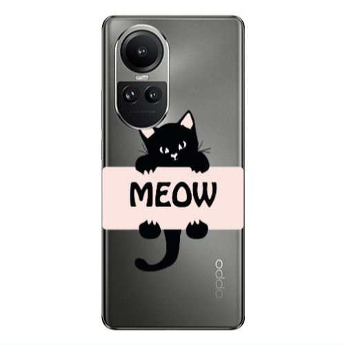Oppo Reno10 5G Meow Transparent Silicone TPU Θήκη