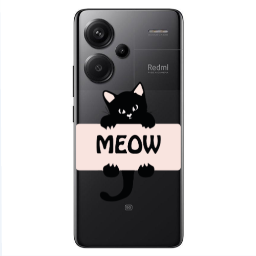 Xiaomi Redmi Note 13 Pro+ 5G  Meow Transparent Silicone TPU Θήκη