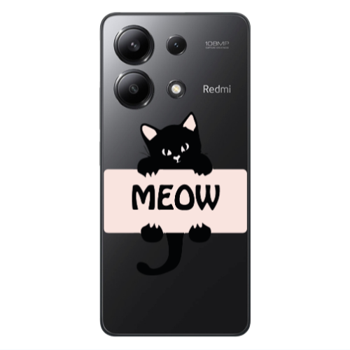Xiaomi Redmi Note 13 4G Meow Transparent Silicone TPU Θήκη