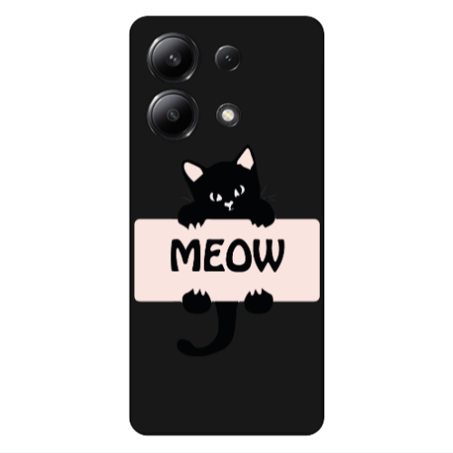 Xiaomi Redmi Note 13 4G Meow Black Colored Silicone TPU Θήκη
