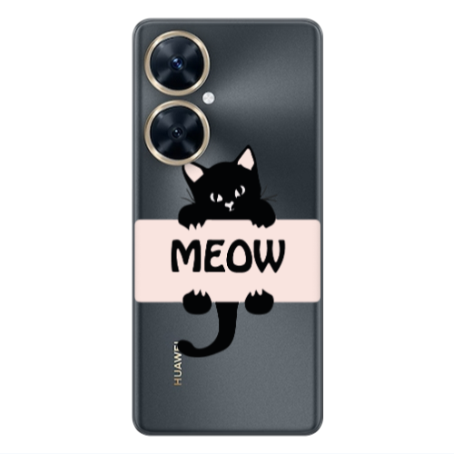 Huawei Nova 11i Meow Transparent Silicone TPU Θήκη