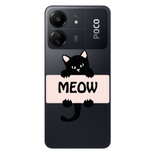 Xiaomi Poco C65 Meow Transparent Silicone TPU Θήκη