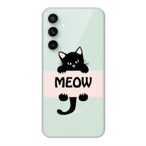 Samsung S24 FE Meow Transparent Silicone TPU Θήκη