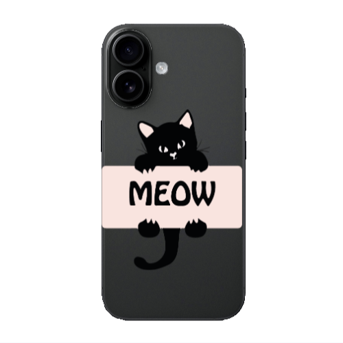 Apple Iphone 16 Meow Transparent Silicone TPU Θήκη