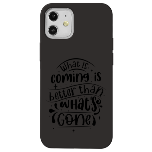 Apple iPhone 12 What is coming Black Colored Silicone TPU Θήκη