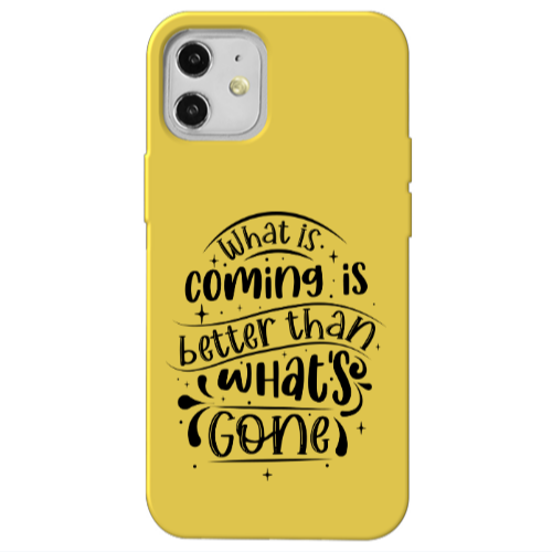 Apple iPhone 12 What is coming Yellow Colored Silicone TPU Θήκη
