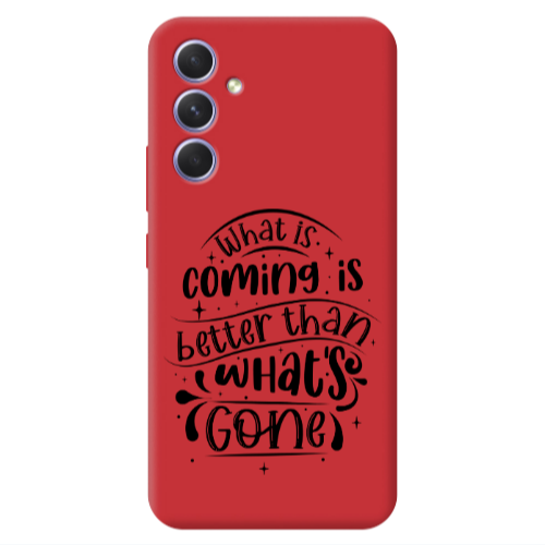 Samsung A54 What is coming Red Colored Silicone TPU Θήκη
