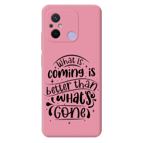 Xiaomi Redmi 12C What is coming Pink Colored Silicone TPU Θήκη