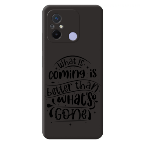 Xiaomi Redmi 12C What is coming Black Colored Silicone TPU Θήκη