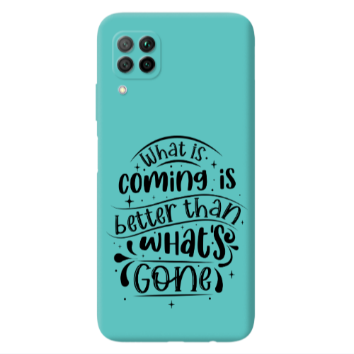 Huawei P40 Lite What is coming Turquoise Colored Silicone TPU Θήκη