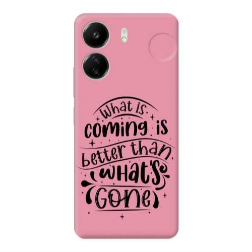 Xiaomi Redmi 13C What is coming Pink Colored Silicone TPU Θήκη