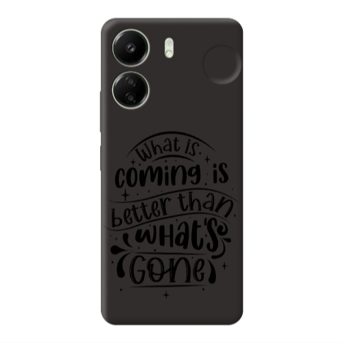 Xiaomi Redmi 13C What is coming Black Colored Silicone TPU Θήκη