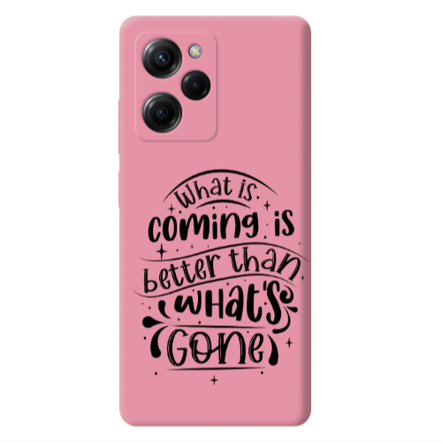 Xiaomi Poco X5 Pro What is coming Pink Colored Silicone TPU Θήκη