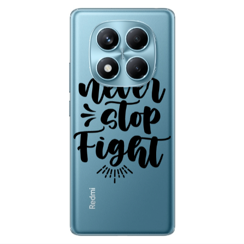 Xiaomi Redmi Note 14 Pro Never stop fight Transparent Silicone TPU Θήκη
