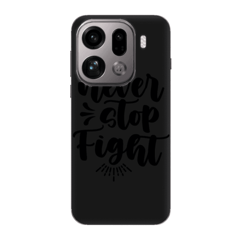 Oppo Find X9 Pro Never stop fight Black Colored Silicone TPU Θήκη