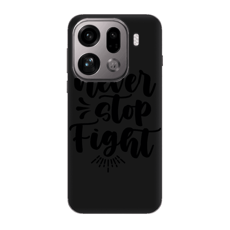 Oppo Find X9 Pro Never stop fight Black Colored Silicone TPU Θήκη