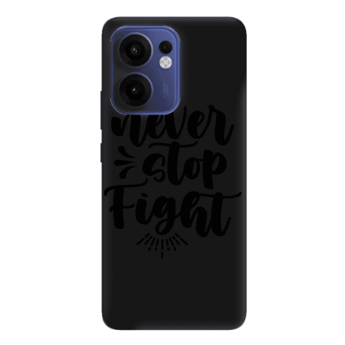 Oppo Reno 13 F Never stop fight Black Colored Silicone TPU Θήκη