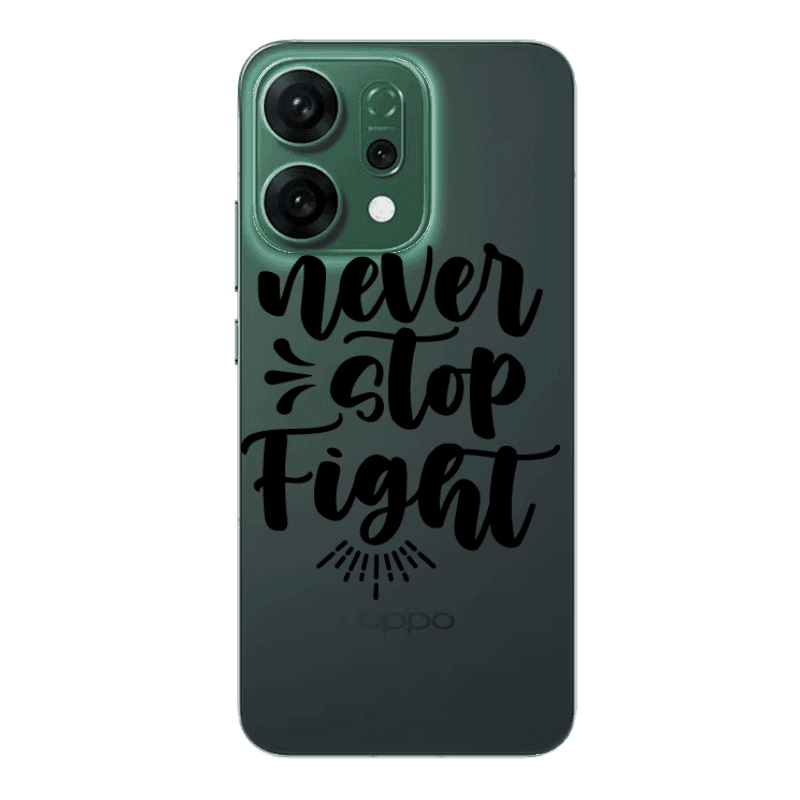 Oppo RENO 14 Never stop fight Transparent Silicone TPU Θήκη
