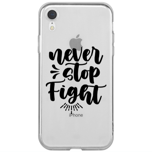 Apple iPhone Xr Never stop fight Transparent Silicone TPU Θήκη