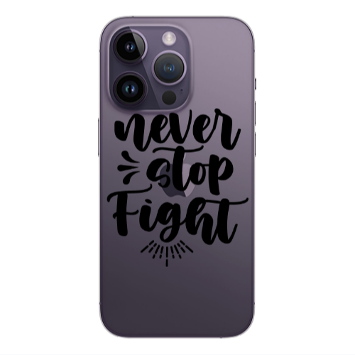 Apple iPhone 14 Pro  Never stop fight Transparent Silicone TPU Θήκη