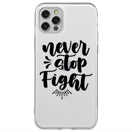 Apple iPhone 12 Pro Never stop fight Transparent Silicone TPU Θήκη