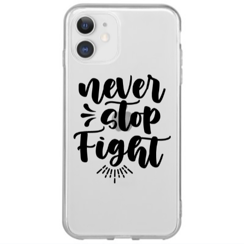 Apple iPhone 12 Mini Never stop fight Transparent Silicone TPU Θήκη