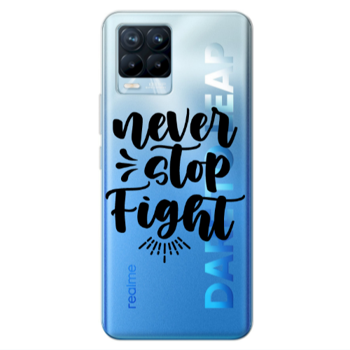 Realme 8 Pro Never stop fight Transparent Silicone TPU Θήκη