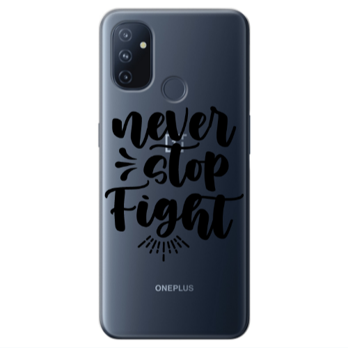 Oneplus Nord 100 Never stop fight Transparent Silicone TPU Θήκη