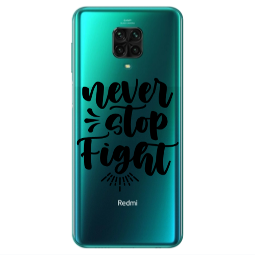 Xiaomi Redmi Note 9S Never stop fight Transparent Silicone TPU Θήκη
