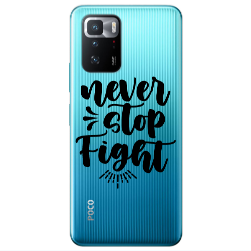 Xiaomi Poco X3 GT Never stop fight Transparent Silicone TPU Θήκη