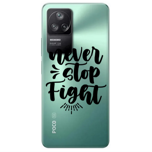 Xiaomi Poco F4 Never stop fight Transparent Silicone TPU Θήκη