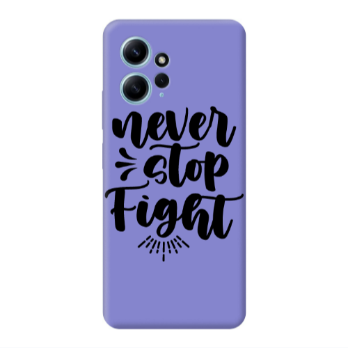 Xiaomi Redmi Note 12 4G Never stop fight Purple Colored Silicone TPU Θήκη