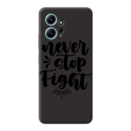 Xiaomi Redmi Note 12 4G Never stop fight Black Colored Silicone TPU Θήκη