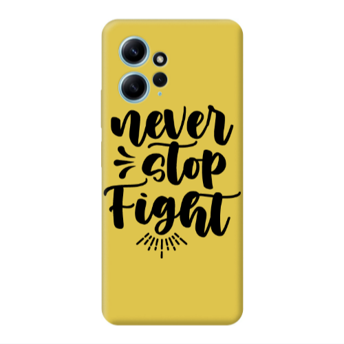 Xiaomi Redmi Note 12 4G Never stop fight Yellow Colored Silicone TPU Θήκη
