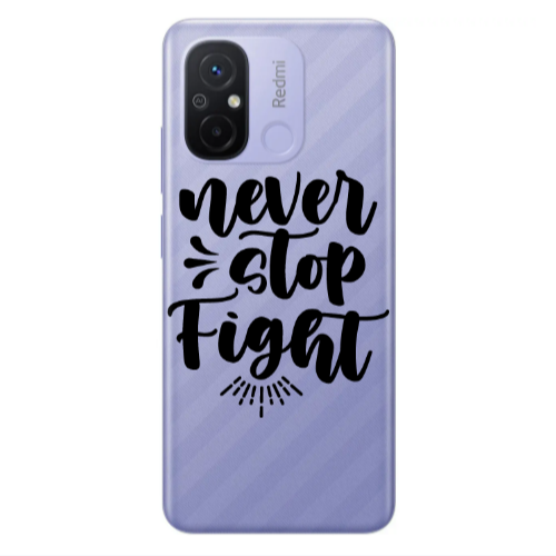Xiaomi Redmi 12C Never stop fight Transparent Silicone TPU Θήκη