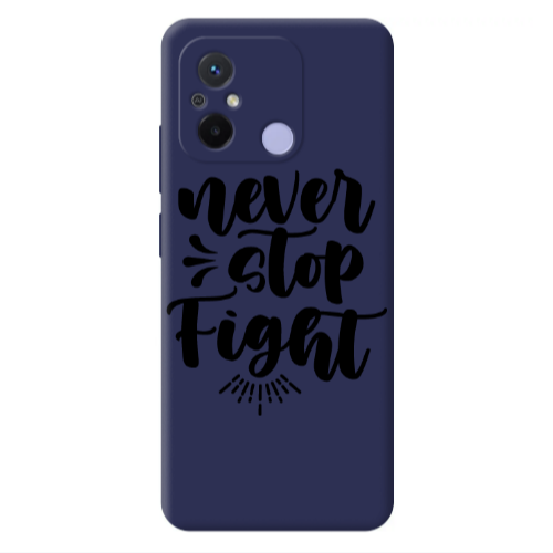 Xiaomi Redmi 12C Never stop fight Dark blue Colored Silicone TPU Θήκη