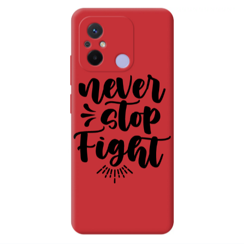 Xiaomi Redmi 12C Never stop fight Red Colored Silicone TPU Θήκη