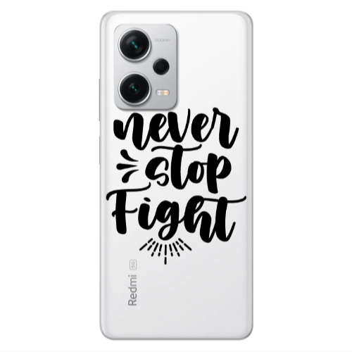 Xiaomi Redmi Note 12 5G Never stop fight Transparent Silicone TPU Θήκη