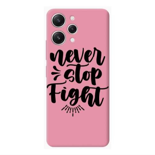 Xiaomi Redmi 12 Never stop fight Pink Colored Silicone TPU Θήκη