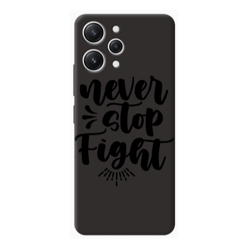 Xiaomi Redmi 12 Never stop fight Black Colored Silicone TPU Θήκη